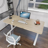 140cm Standing Desk Height Adjustable Sit Stand Motorised Grey Single Motor Frame White Top - Extra Image