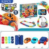 Changeable Track In The Dark Track with LED Light-Up Race Car Flexible Track Toy 184