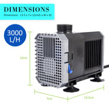 Aquarium Submersible Pond Water Pump 3000L/H 55W 3m