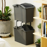 2 Set Stackable Multipurpose Laundry Basket Dark Grey