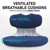 Slender Chair Posture Correction Seat Floor Lounge Padded Stackable BLUE