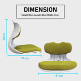 Slender Chair Posture Correction Seat Floor Lounge Padded Stackable LIME