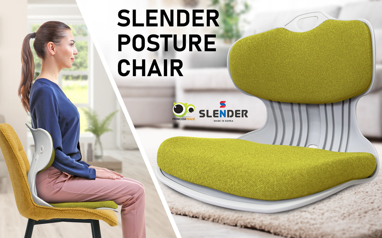 4X Slender Chair Posture Correction Seat Floor Lounge Padded Stackable LIME