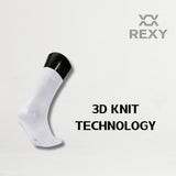 Rexy 15-Pack Large White 3D Seamless Crew Socks - Slim & Breathable