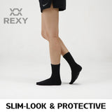 Rexy 15-Pack 3D Seamless Medium Black Crew Socks - Breathable and Durable