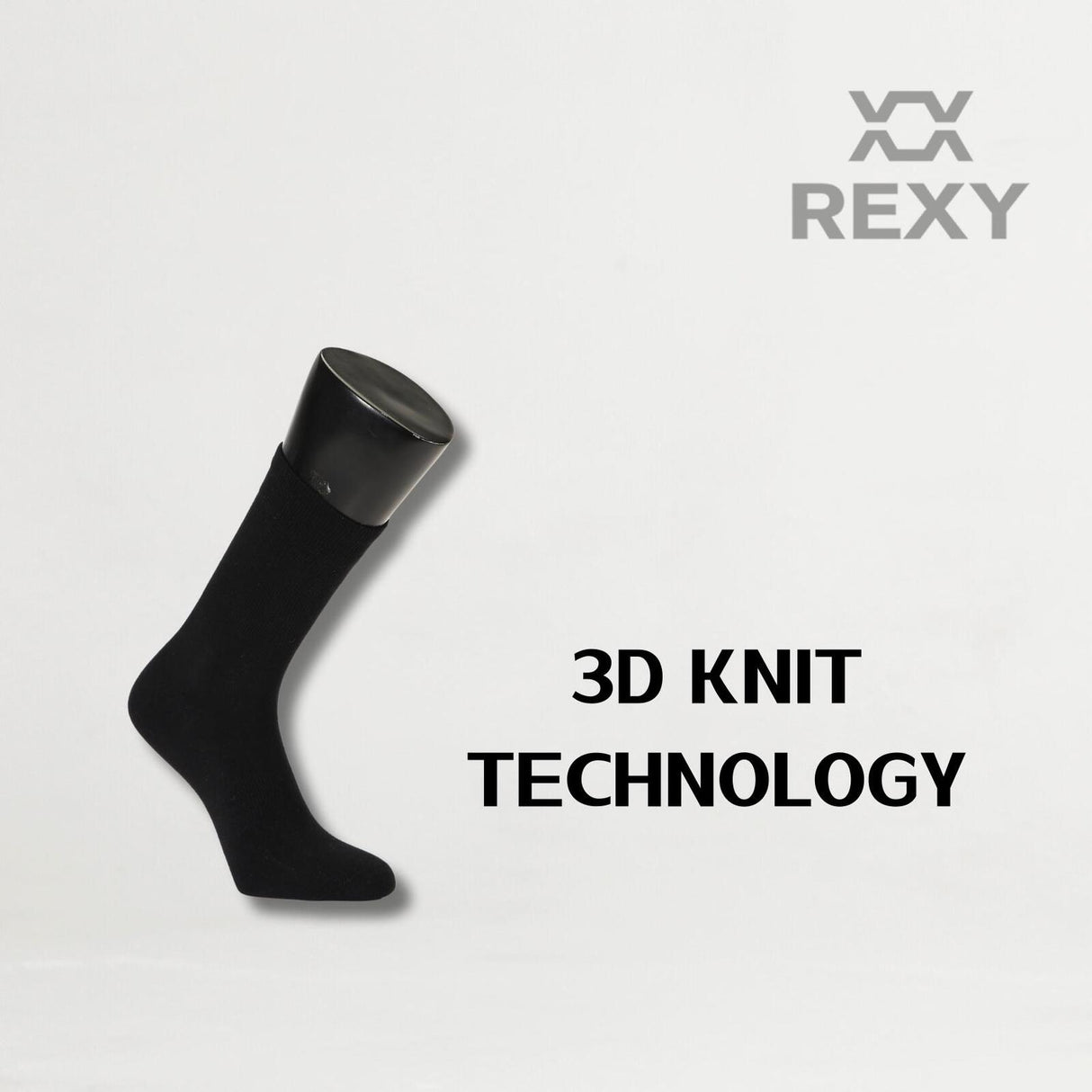 Rexy 15-Pack 3D Seamless Medium Black Crew Socks - Breathable and Durable