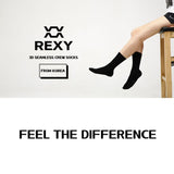 Rexy 15-Pack 3D Seamless Medium Black Crew Socks - Breathable and Durable