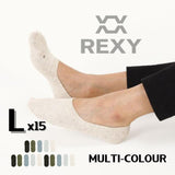 Rexy 15-Pack Large Non-Slip Breathable No-Show Ankle Socks in Assorted Colors