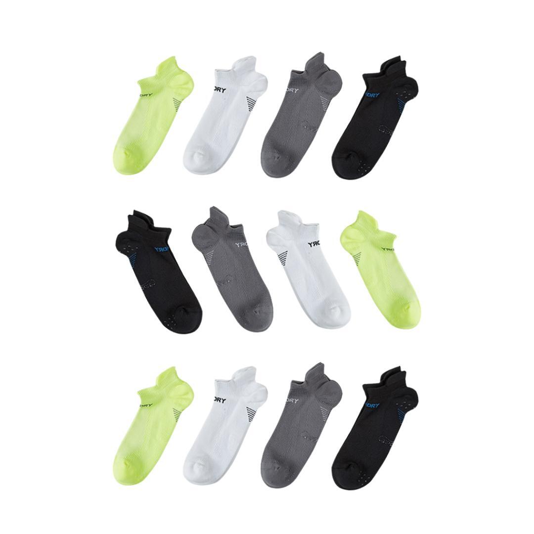 12-Pack Rexy Non-Slip Sport Sneakers Socks - Large Multi-Colored Seamless Design