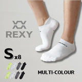 Rexy 8-Pack Non-Slip Sport Socks with Seamless Design - Small Multicolor Options