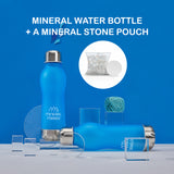 Mineral Maker MORBIDO Alkaline Filter Water Bottle + a Mineral Stone Pouch BLUE