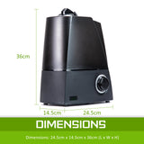 6L Black Ultrasonic Cool Mist Air Humidifier with Fragrance Diffuser