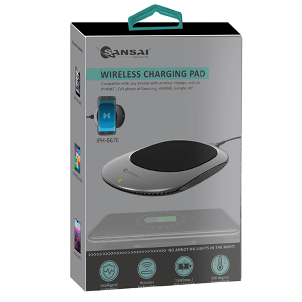 Sansai Qi-Certified Fast Wireless Charging Pad