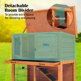 Rabbit Hutch Chicken Coop 92 x 45 x 82cm 2 Storey Cage Run Aria