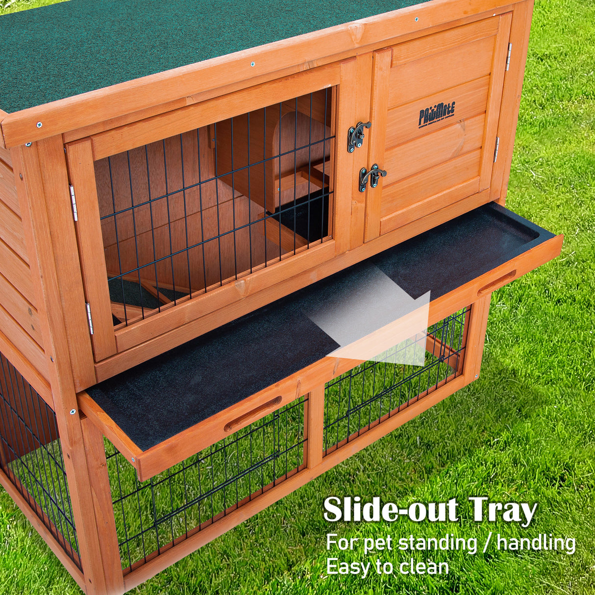 Rabbit Hutch Chicken Coop 92 x 45 x 82cm 2 Storey Cage Run Aria