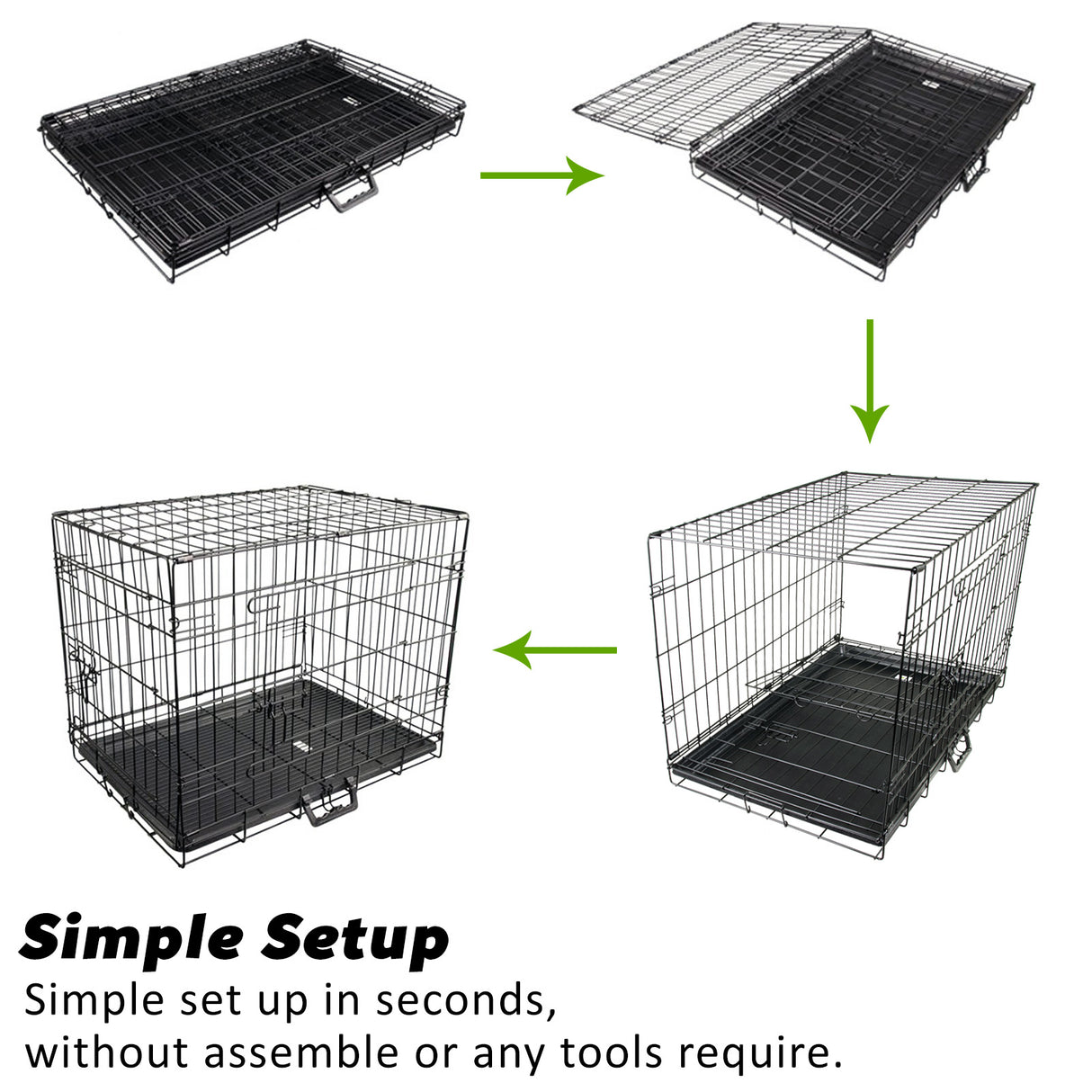 Wire Dog Cage Crate 30in with Tray + Cushion Mat + BLUE Cover Combo