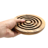 Marble run brain teaser puzzle, wood, handmade 3D puzzle-get all 3 marbles together