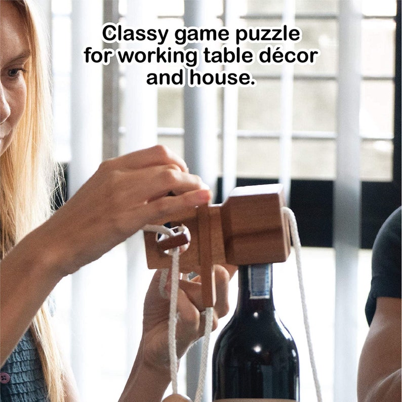 Brainteaser wine bottle mystery lock puzzle- open the lock before you can have a drink! Great party gift