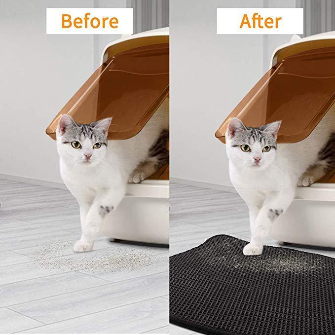 YES4PETS Double Layer Cat Litter Tray Trap Mat Catch Cat Litter House Box Pad Toilet Mat