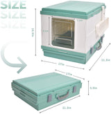 YES4PETS XL Portable Cat Toilet Litter Box Tray Foldable House with Handle and Scoop Green