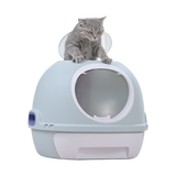 YES4PETS Hooded Cat Toilet Litter Box Tray House With Drawer & Scoop Blue