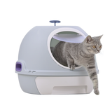 YES4PETS Hooded Cat Toilet Litter Box Tray House With Drawer & Scoop Blue