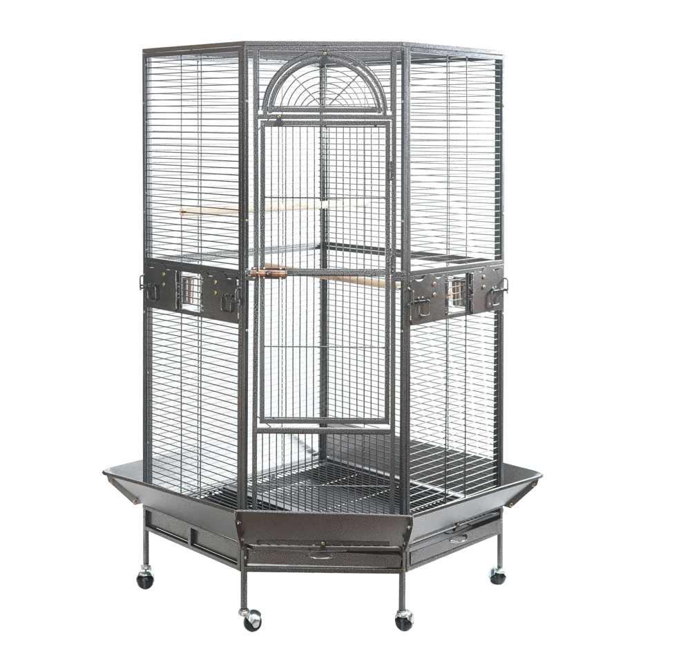 YES4PETS 161 cm XL Corner Bird Cage Pet Parrot Aviary Perch Castor Wheel