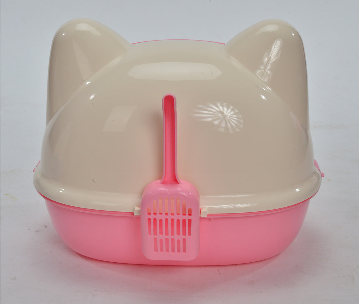 YES4PETS Large Hooded Cat Toilet Litter Box Tray House With Scoop Pink