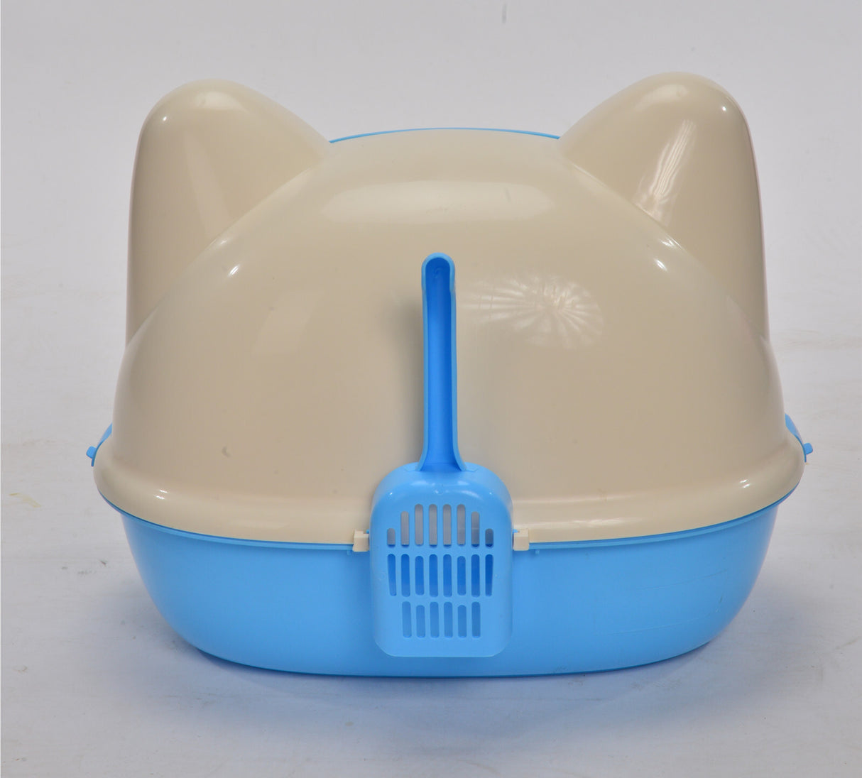 YES4PETS Medium Hooded Cat Toilet Litter Box Tray House With Scoop Blue