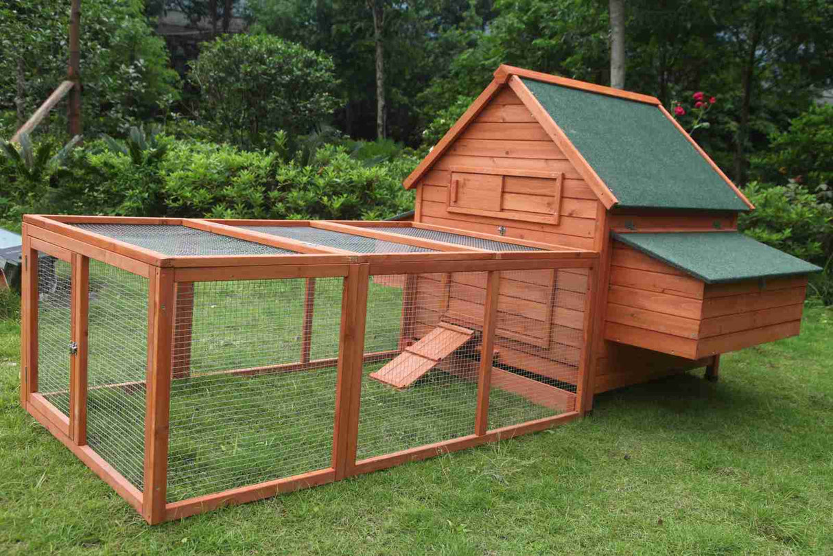 YES4PETS XL Chicken Coop Rabbit Hutch Ferret Cage Hen Chook Cat Kitten House With Run