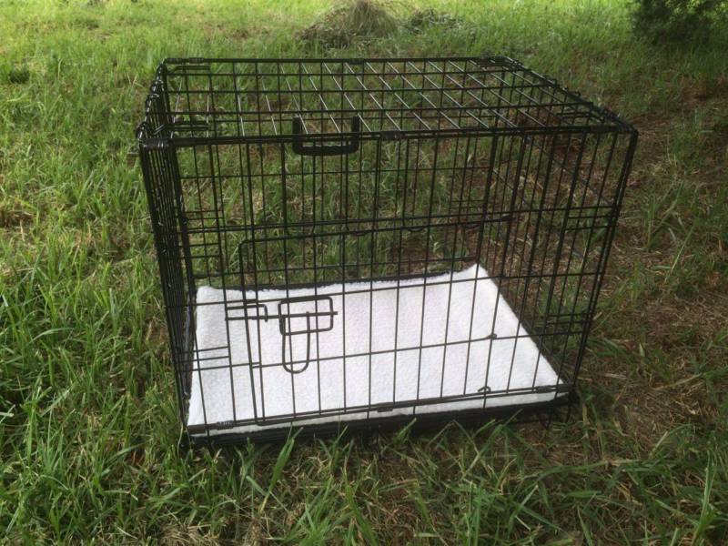 YES4PETS 24' Collapsible Metal Dog Crate Puppy Cage Cat Carrier With Mat