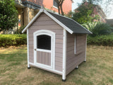 YES4PETS XL Timber Pet Dog Kennel House Puppy Wooden Timber Cabin With Door Grey - Side View