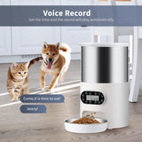 YES4PETS Electric Automatic Pet Dog Cat Rabbit Feeder Stainless Steel 4.5L Dispenser - Side View