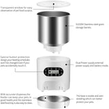 YES4PETS Electric Automatic Pet Dog Cat Rabbit Feeder Stainless Steel 4.5L Dispenser - Top-Down View