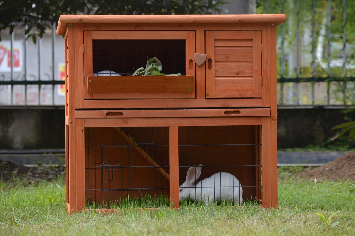 YES4PETS Double Storey Rabbit Hutch Guinea Pig Cage , Ferret cage W Pull Out Tray