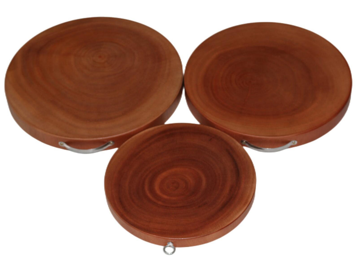 YES4HOMES 3 Natural Hardwood Hygienic Kitchen Cutting Wooden Chopping Board Round