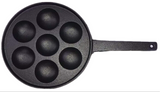 YES4HOMES 7 Holes Mini Cast Iron Cake Pan Mini Dutch Pancake Cake Pan with Handle