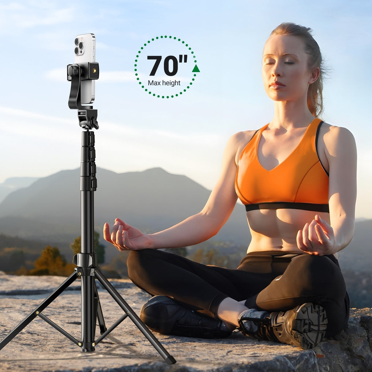 UGREEN 15609 3-in-1 Extendable Selfie Stick Tripod with Bluetooth Remote - 1.7m Height