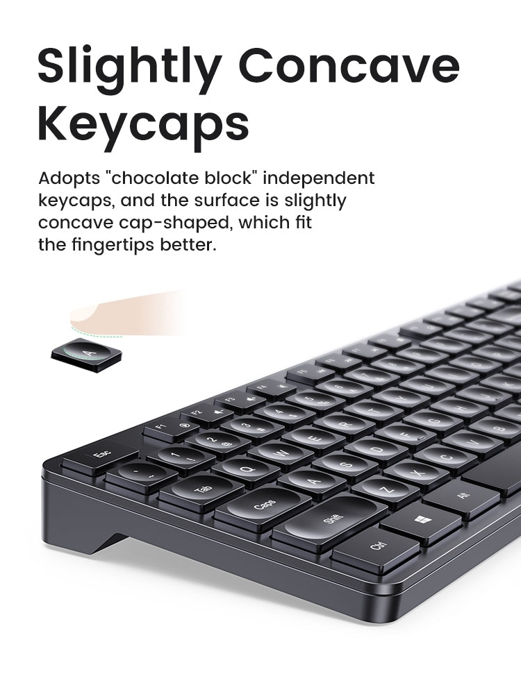 UGREEN 104-Key 2.4G Wireless Keyboard with LED Indicators