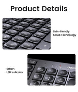 UGREEN 104-Key 2.4G Wireless Keyboard with LED Indicators