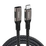 USB-C Male to Female Extension Cable - 20Gbps Data Transfer & 100W PD Charging, 1M Nylon Braided