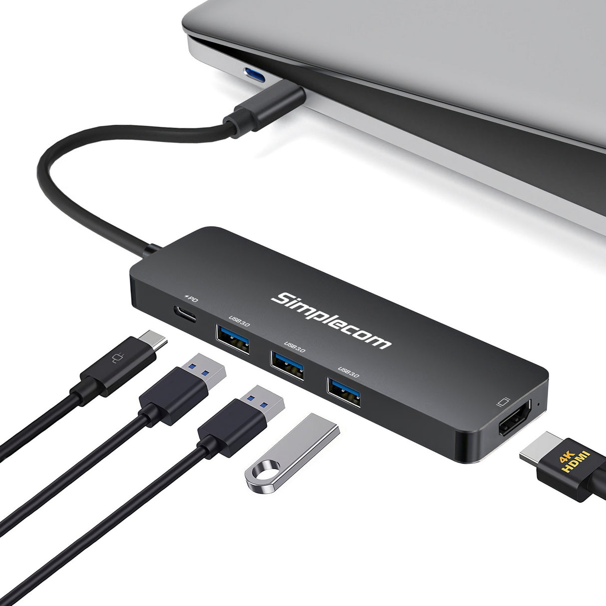 Simplecom CH545 USB-C 5-in-1 Docking Station with HDMI, 3 USB 3.0 Ports, and Power Delivery