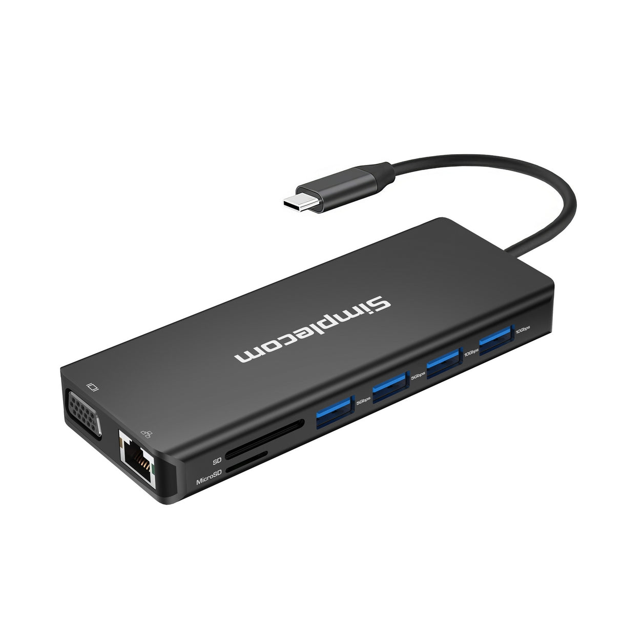 Simplecom CHN613 13-in-1 USB-C Docking Station with Dual HDMI, VGA, and 100W Power Delivery