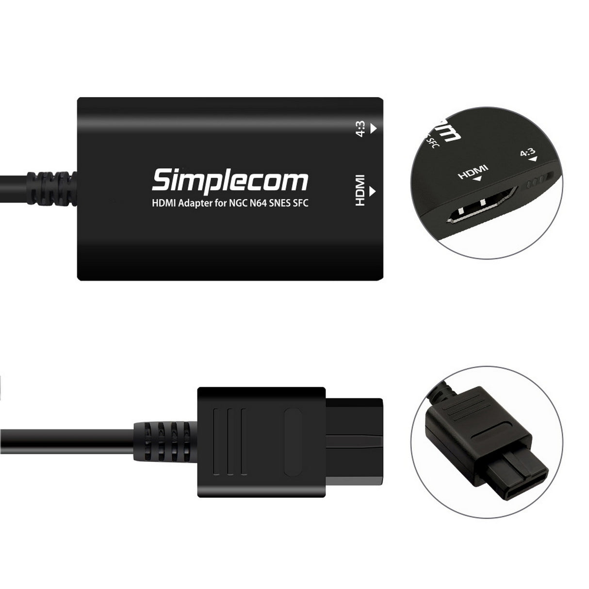 HDMI Converter Adapter for Nintendo N64, GameCube, SNES, and SFC - 1080p Upscaling and Plug & Play