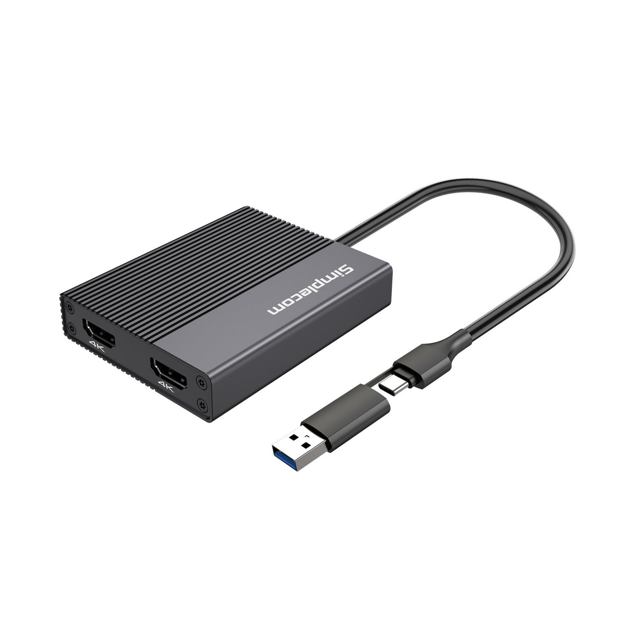 Dual 4K HDMI 2.0 USB Adapter for Enhanced Productivity with USB-A & USB-C Connectivity