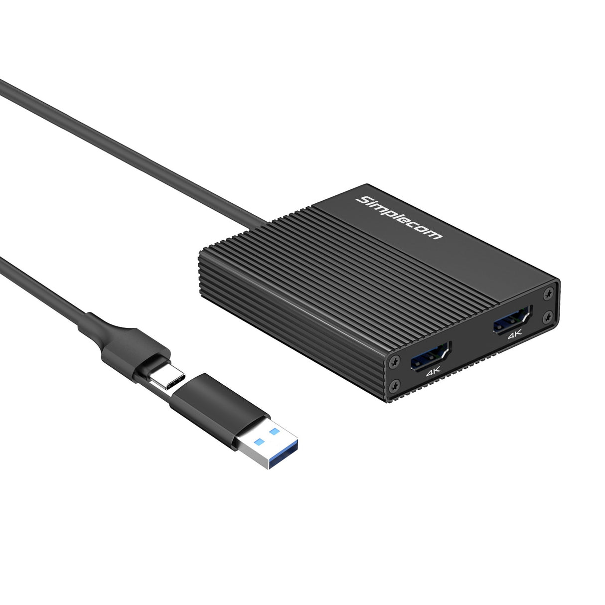 Dual 4K HDMI 2.0 USB Adapter for Enhanced Productivity with USB-A & USB-C Connectivity