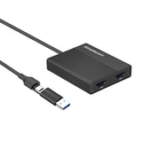 Dual 4K HDMI 2.0 USB Adapter for Enhanced Productivity with USB-A & USB-C Connectivity