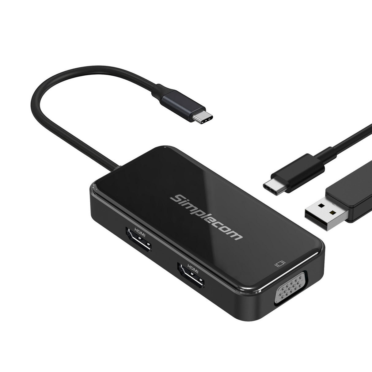 Simplecom DA451 5-in-1 USB-C MST Hub with Dual HDMI and VGA Output