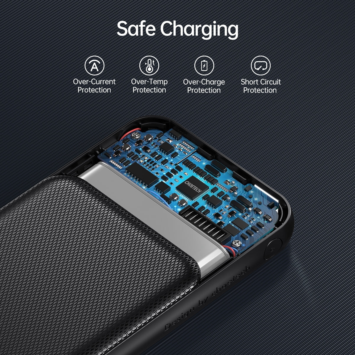 CHOETECH 10000mAh Fast Charge Power Bank with PD18W and QC 3.0