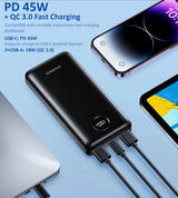 CHOETECH 20,000mAh 45W PD Power Bank for Multi-Device Charging